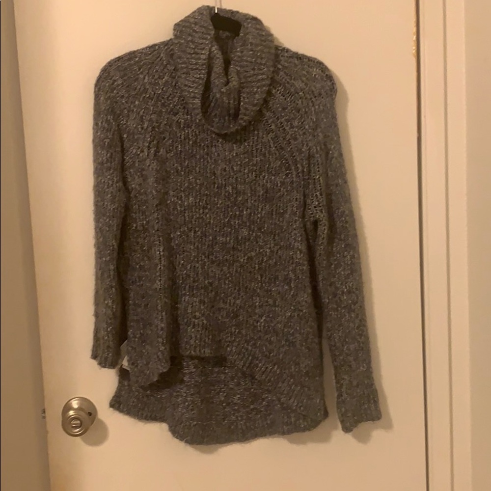 Gray turtleneck sweater